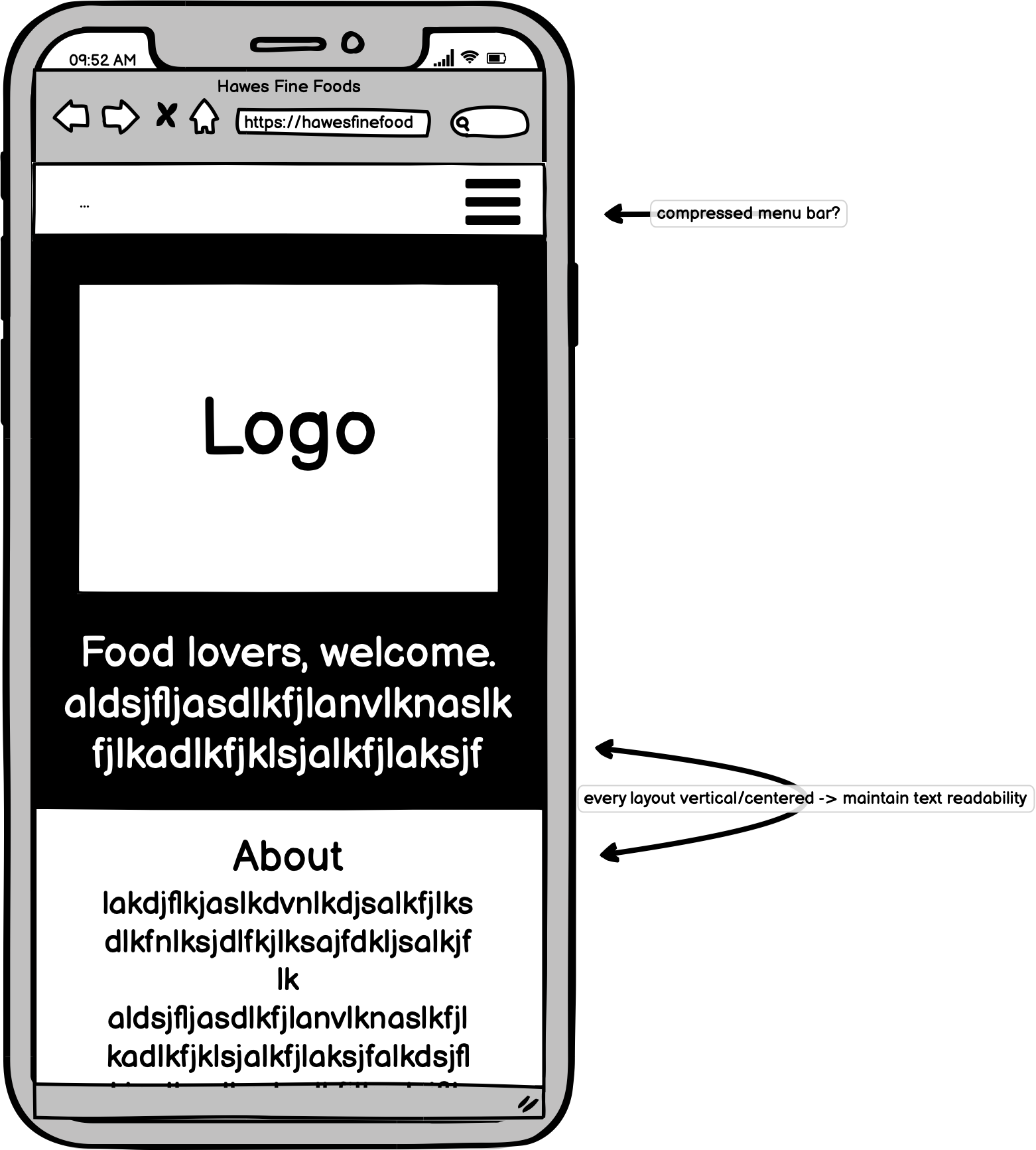 Lo-fi mobile prototype